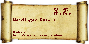 Weidinger Razmus névjegykártya